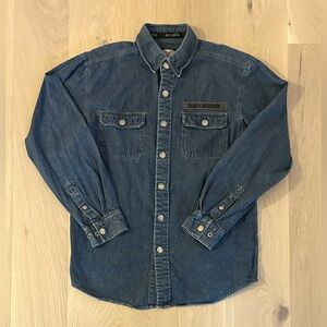 Harley Davidson Embroidered Snap Button Denim Shirt